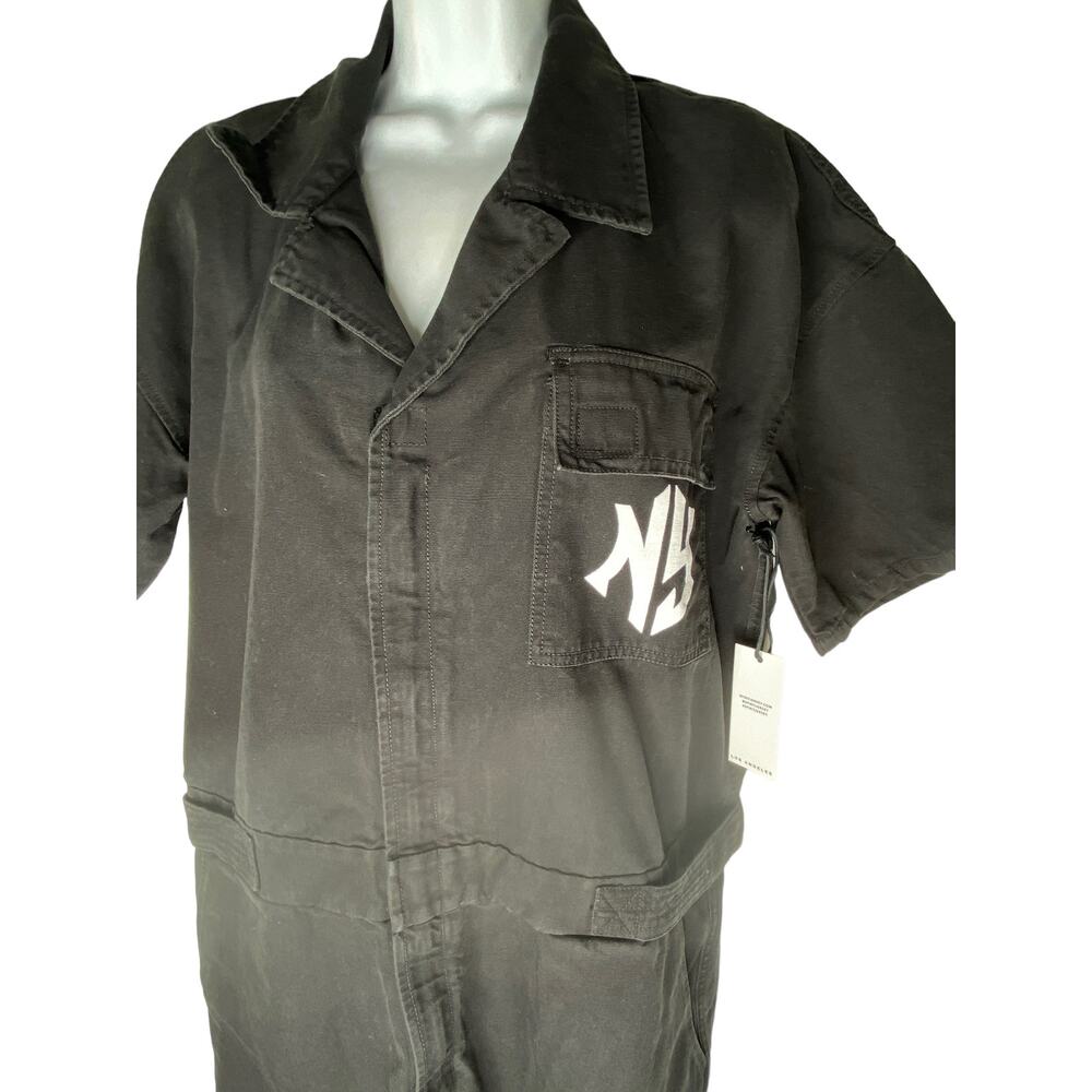 Spirit Jersey Mens Black Utility Denim Romper Distressed Streetwear Size M - Picture 4 of 9